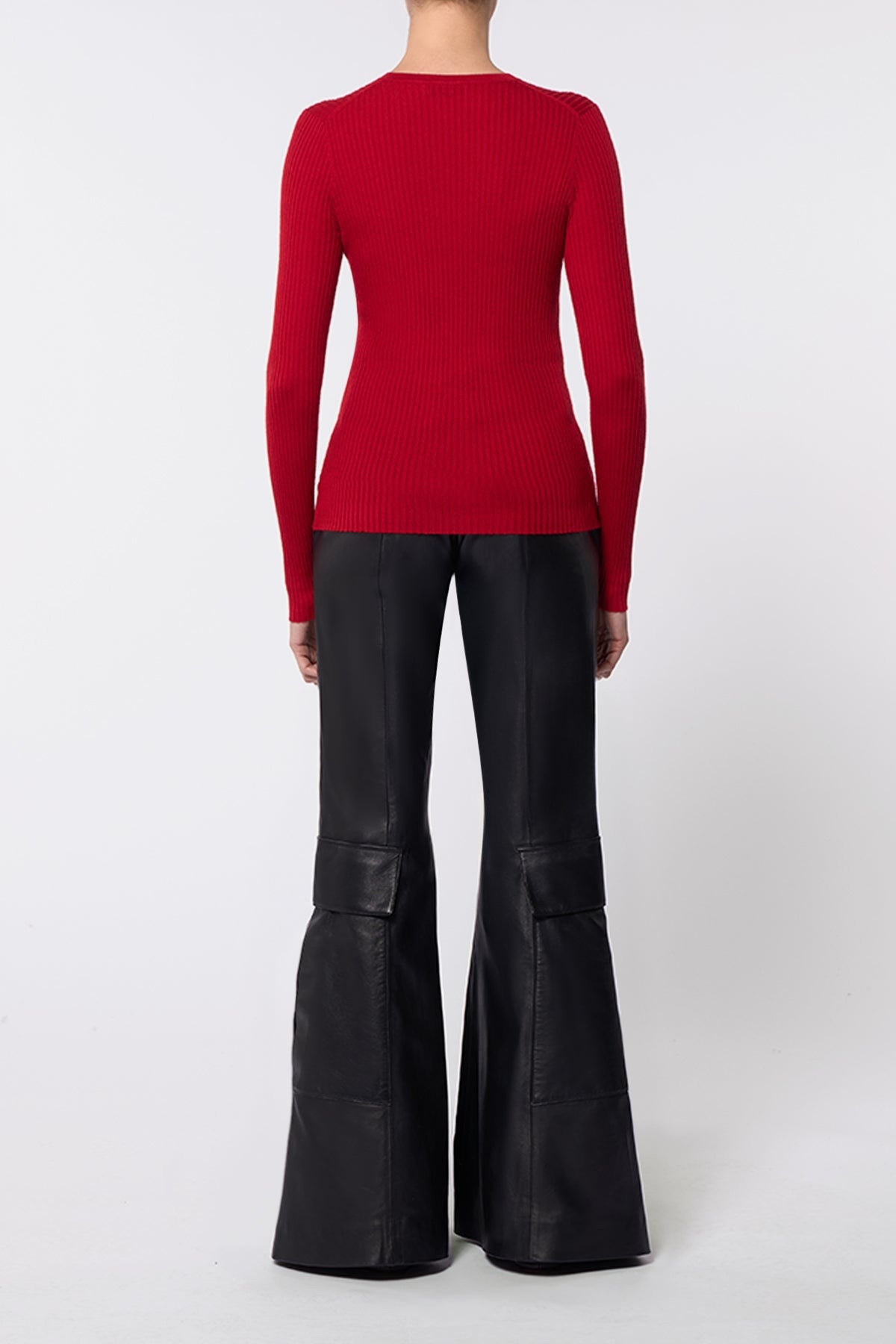 Browning Knit Sweater in Scarlet Red Cashmere Silk - 4