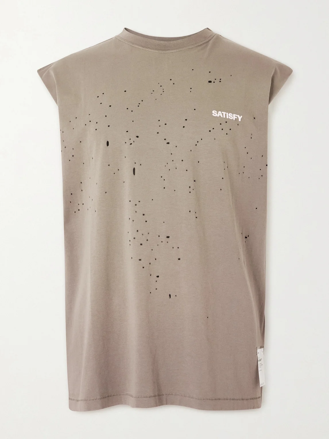 Distressed Logo-Print MothTech™ Organic Cotton-Jersey Tank Top - 1