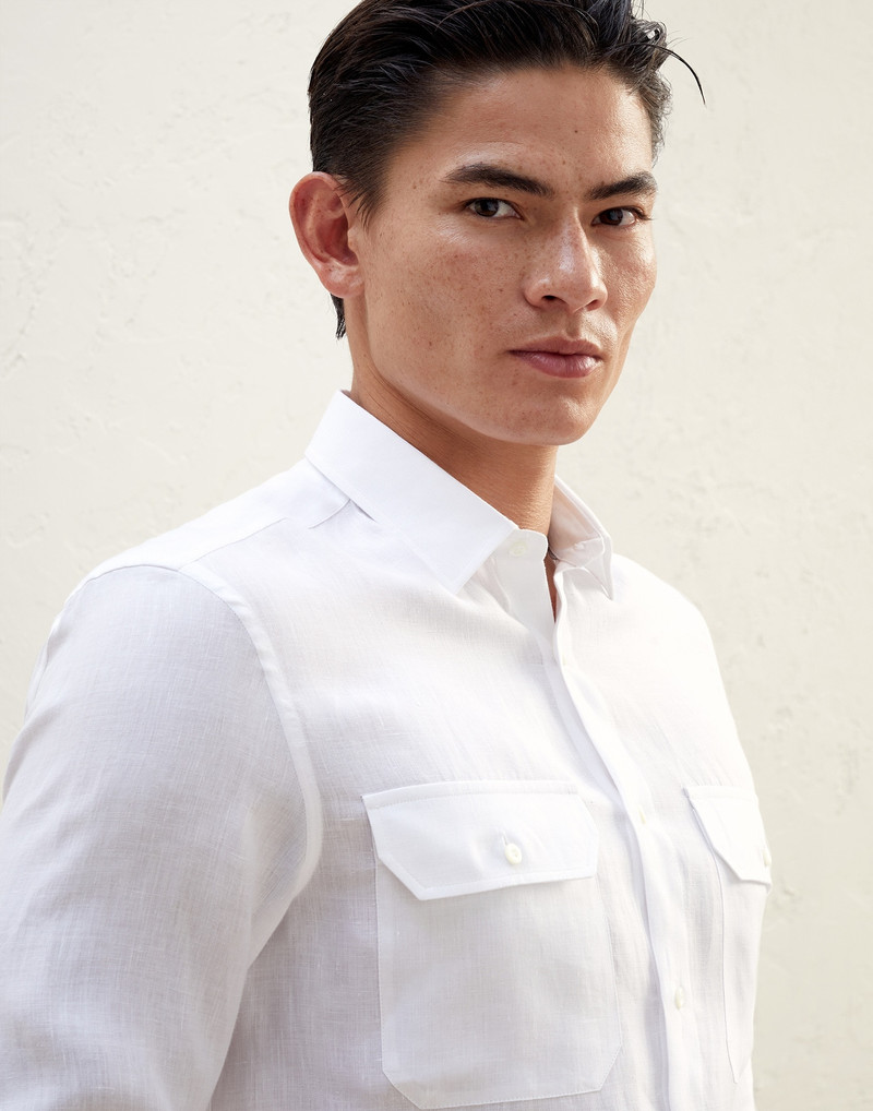 Hemp easy fit shirt with chest pockets 3