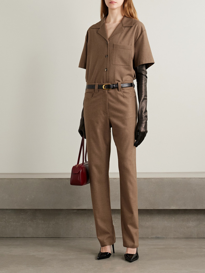 KHAITE Callum Brushed-wool Straight-leg Pants outlook