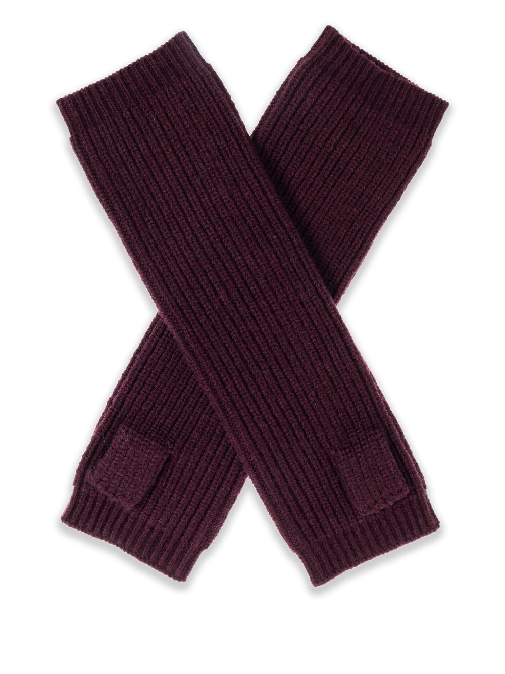 ribbed logo gloves - 3