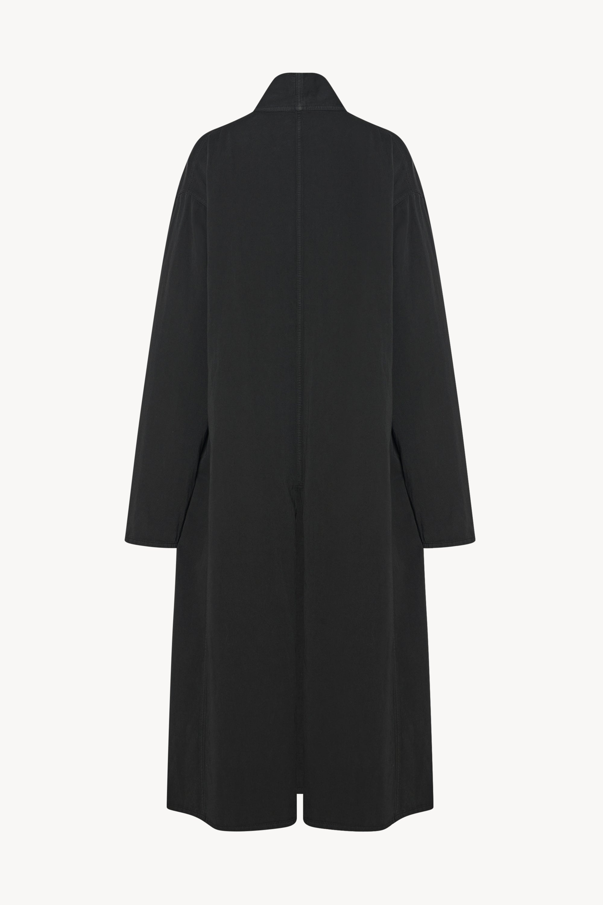 アウターその他 THE ROW Black RIMBAUD Linen Wrap Coat 7340W2459 BLK Black Rimbaud belted cotton and linen-blend twill coat | THE