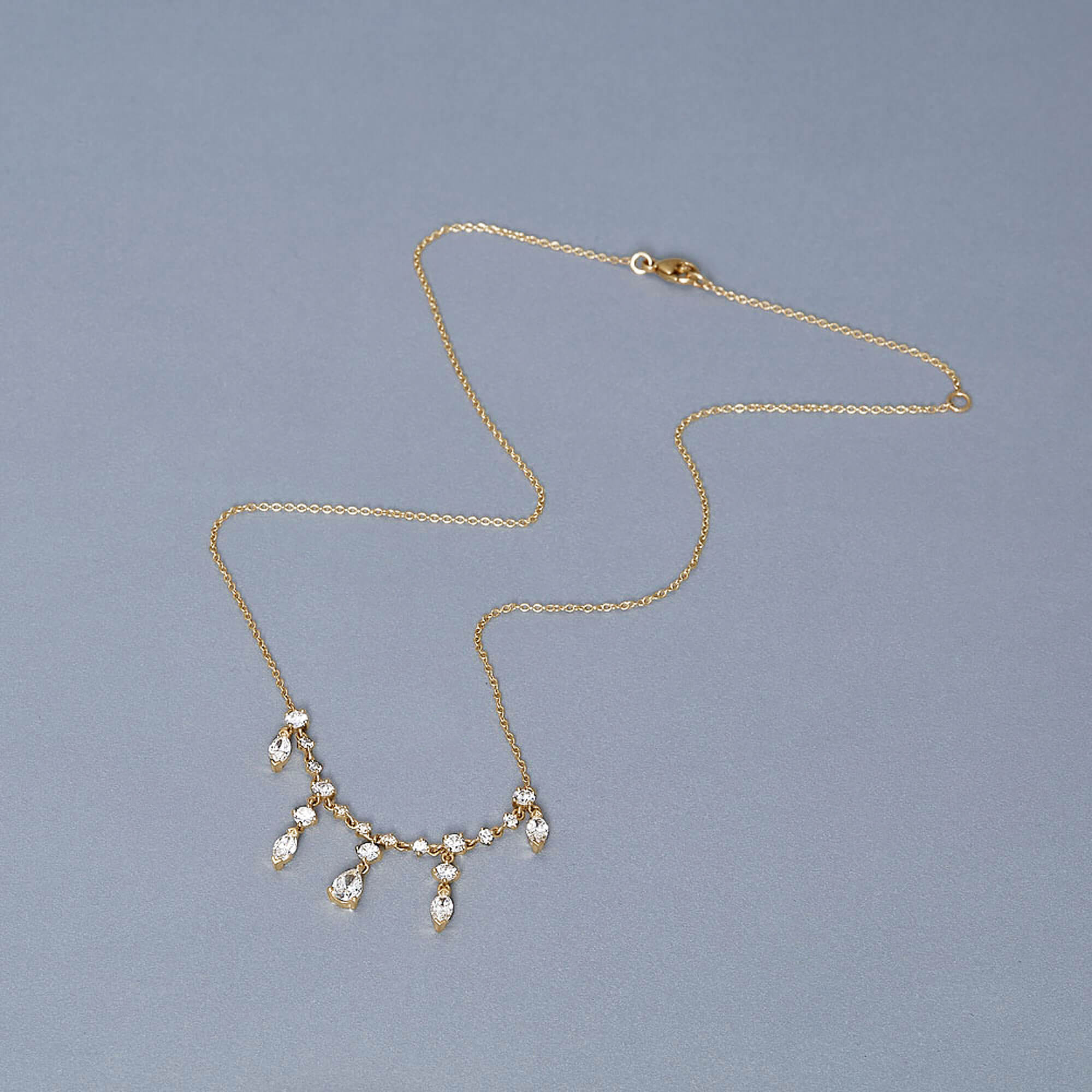LAB-Created Diamond Dangle Choker - 4
