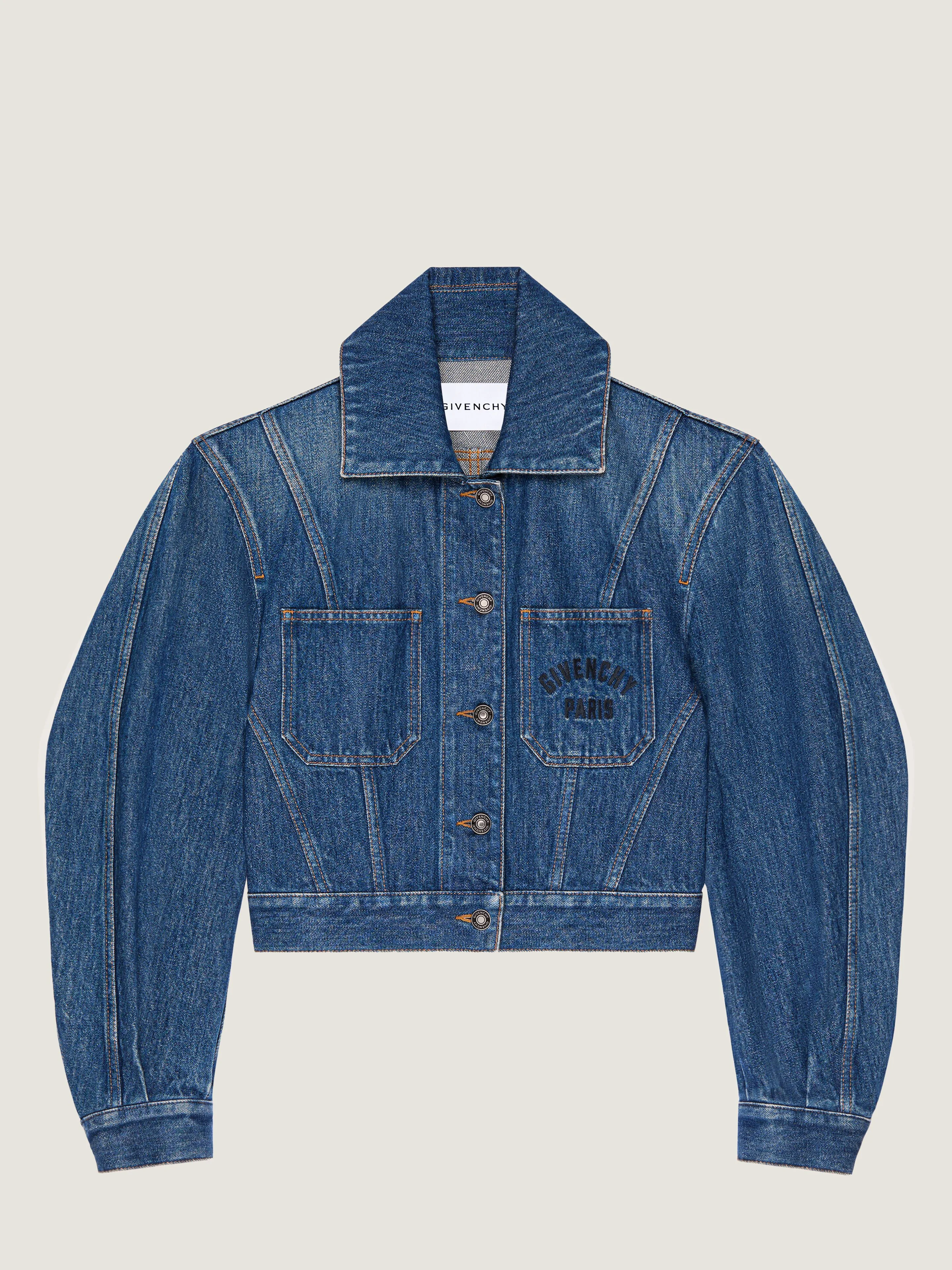 COCOON JACKET IN MEDIUM BLUE DENIM - 1