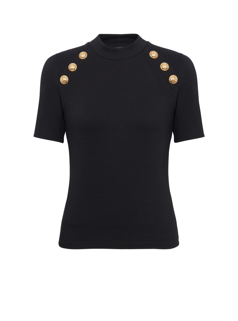6-button knit T-shirt - 1