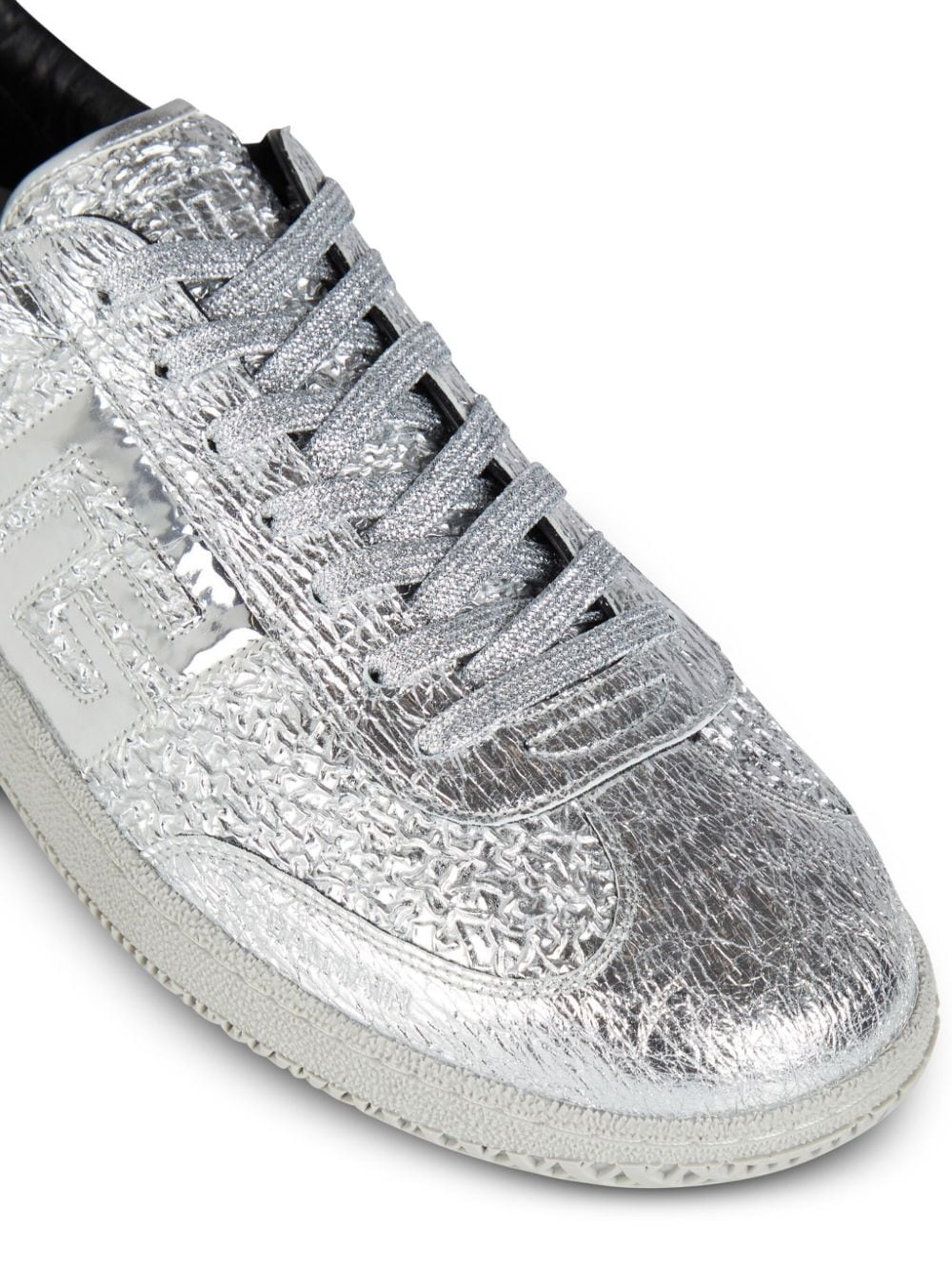 Swan metallic-leather sneakers - 7