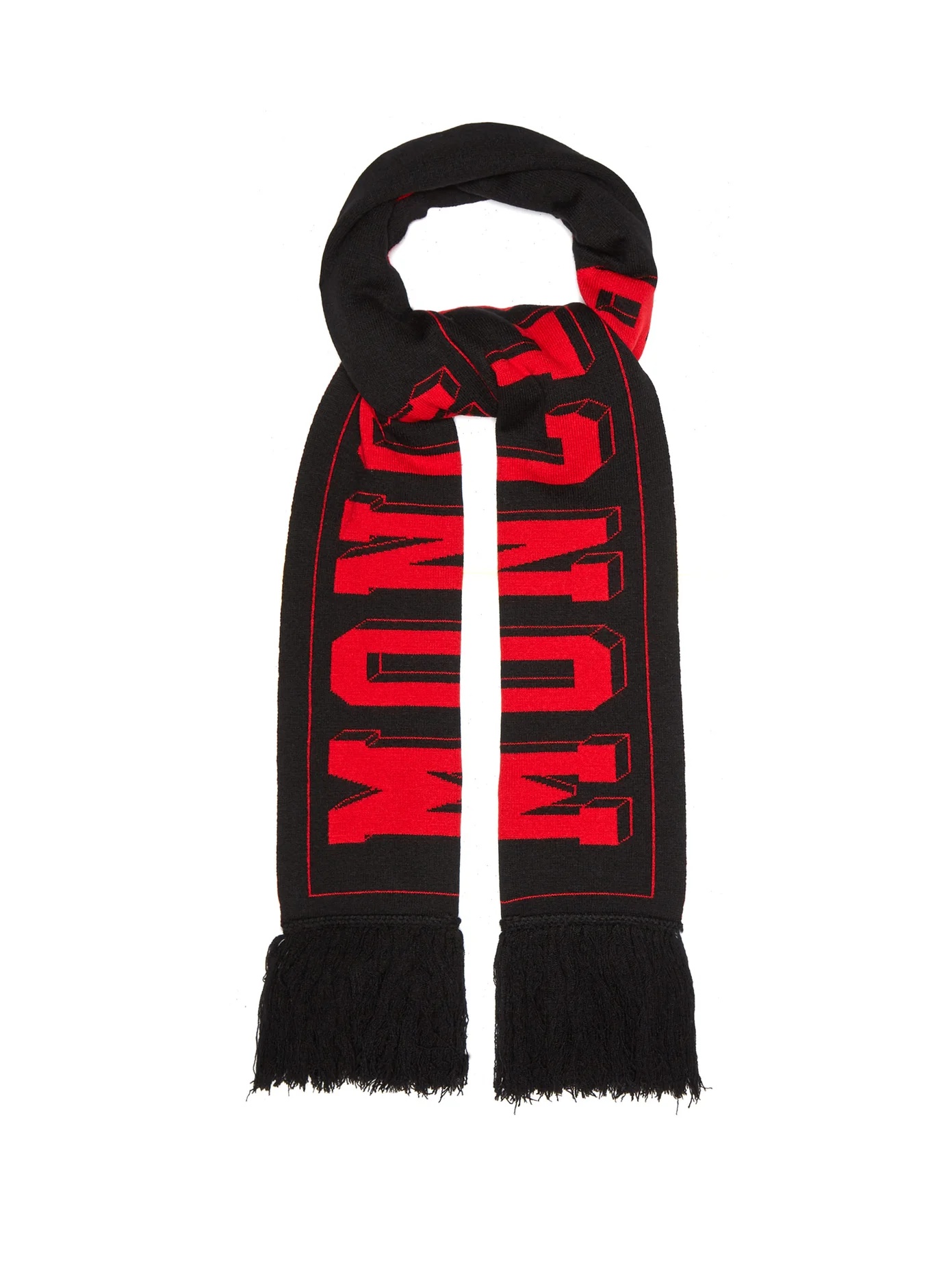 Football-logo wool-blend scarf - 1