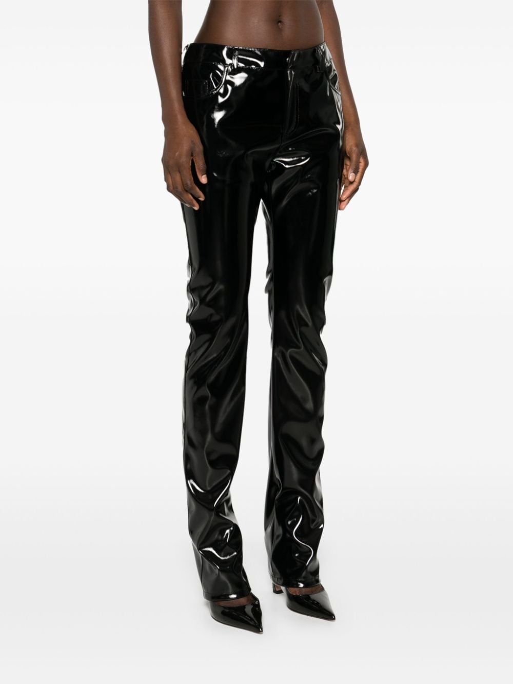 patent straight trousers - 3