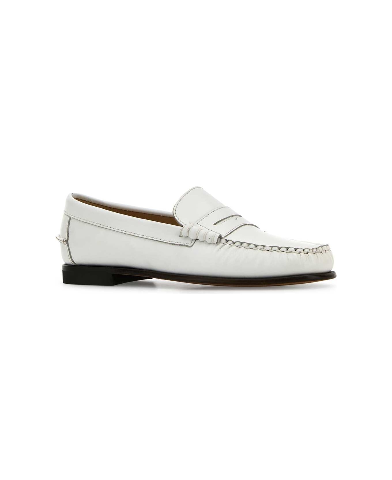 White Leather Danielle Pop Loafers - 2