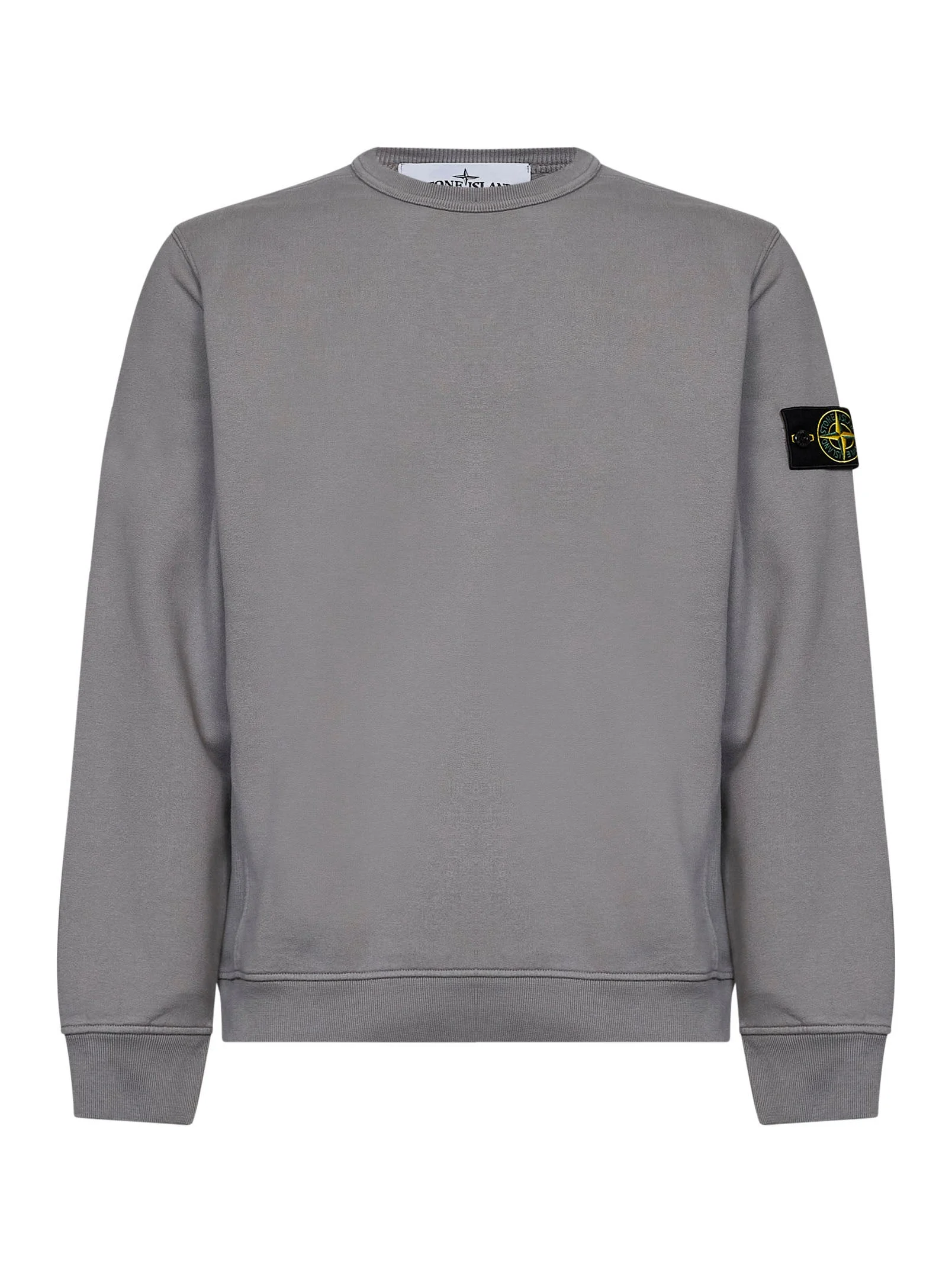 Grey organic stretch cotton crewneck sweatshirt - 1