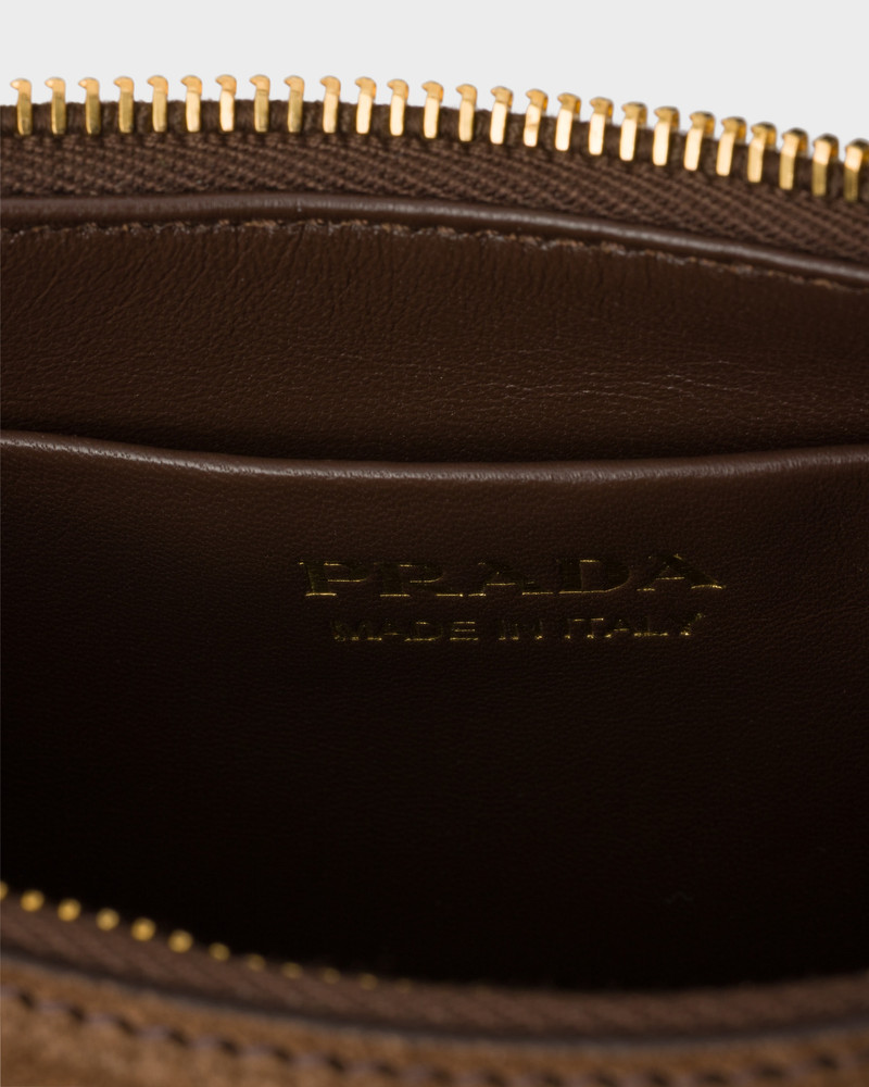 Prada Arqué mini suede shoulder bag 4