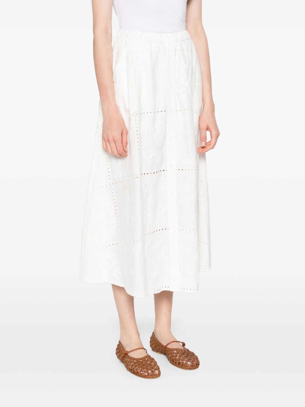 embroidered midi skirt - 3