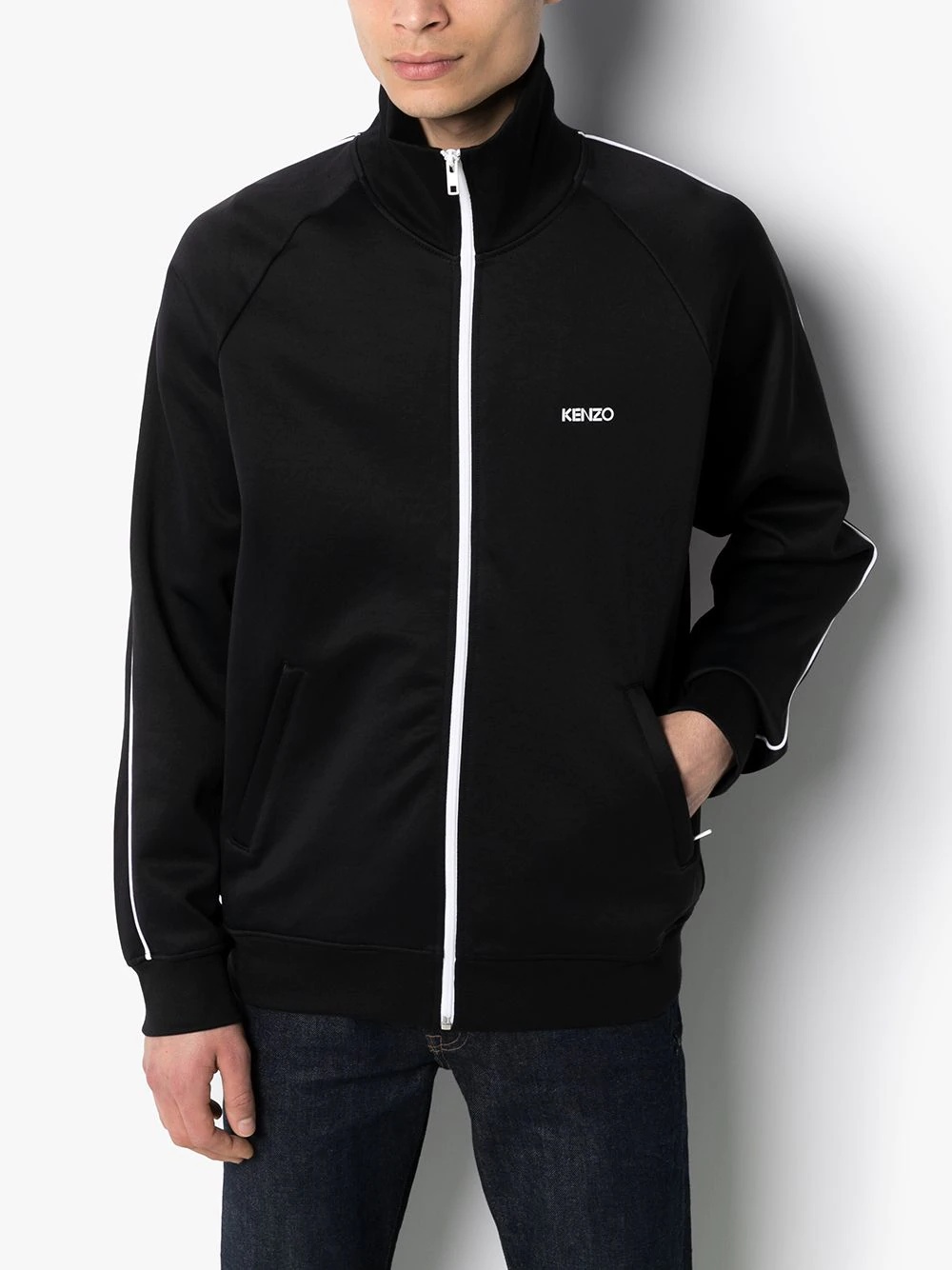 logo print zip-up track jacket - 2