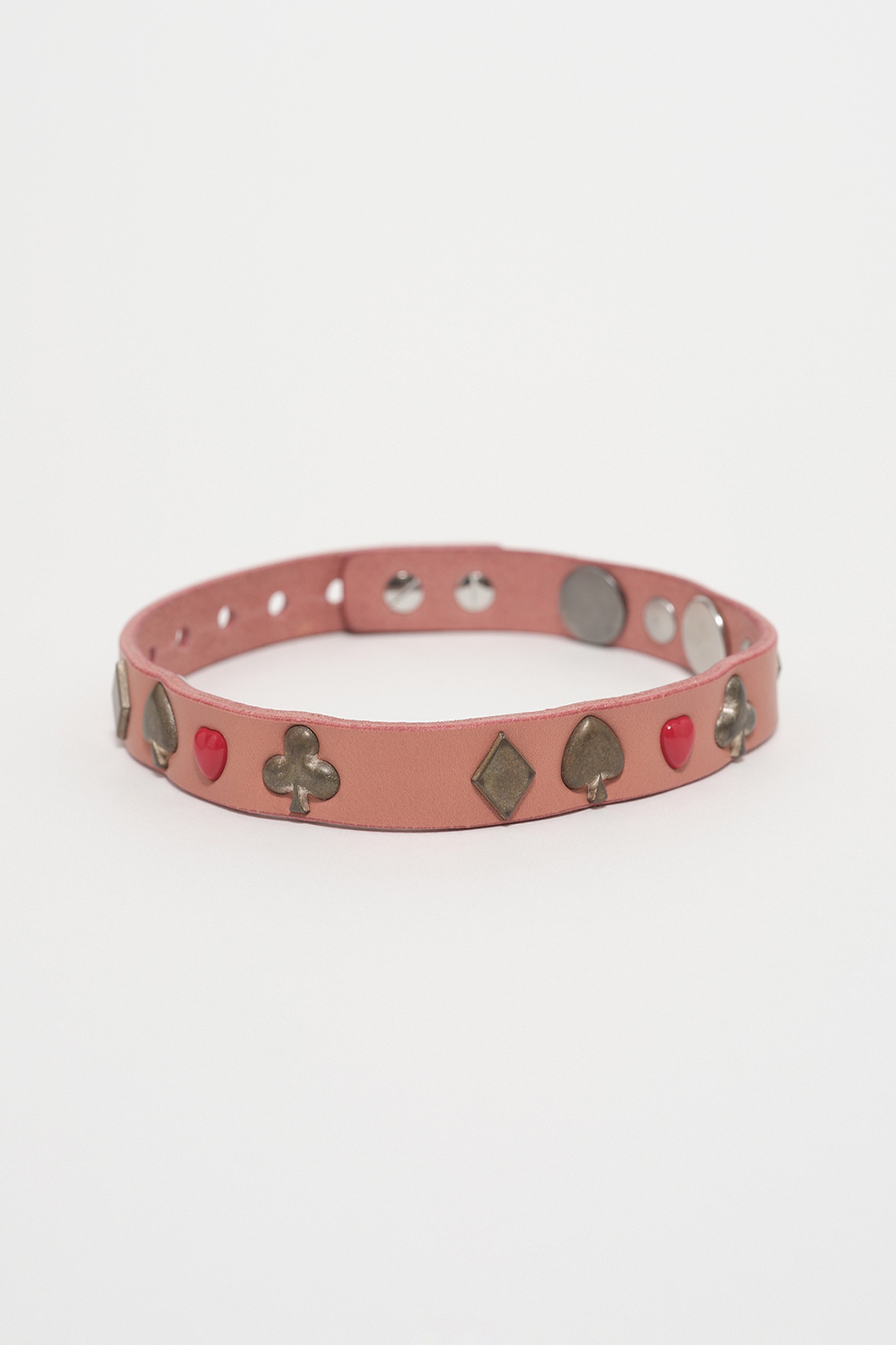 2 cm Card Deck Choker Tasty Pink Leather - 1