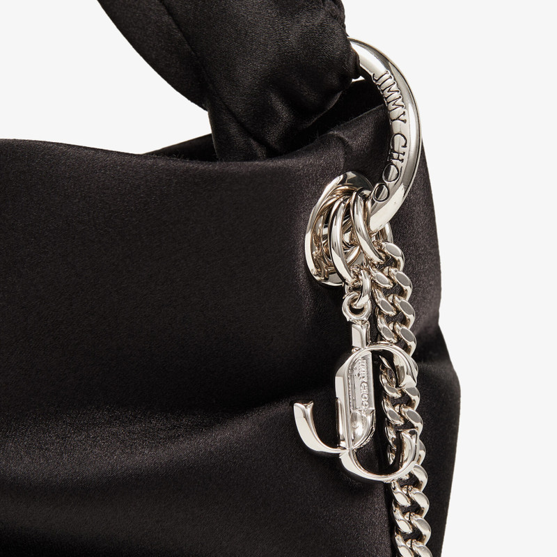Bonny Black Satin Bag with Twisted Handle 6