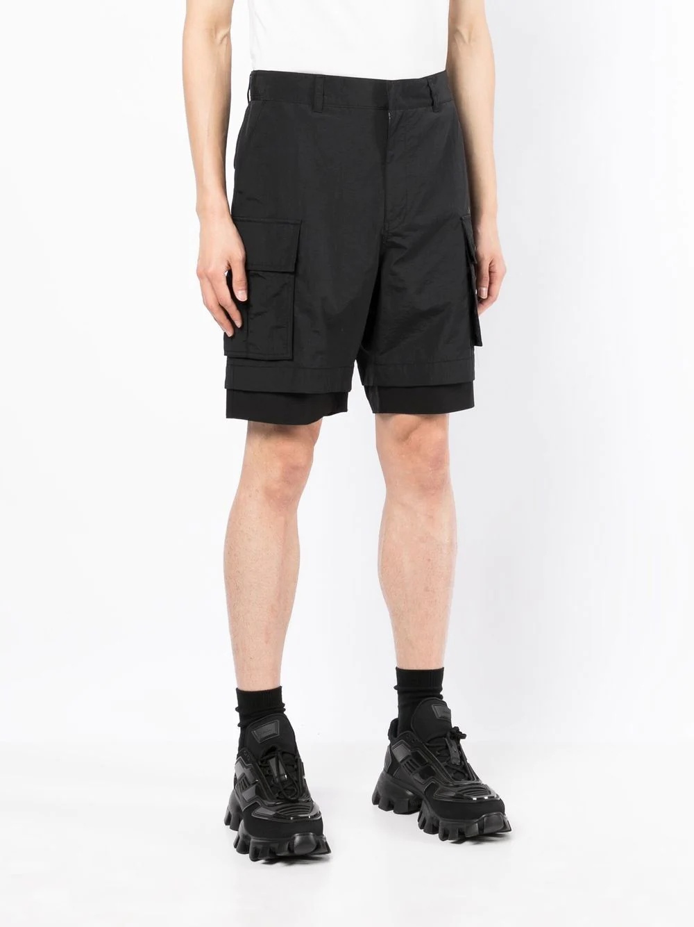 logo-patch cargo shorts - 4