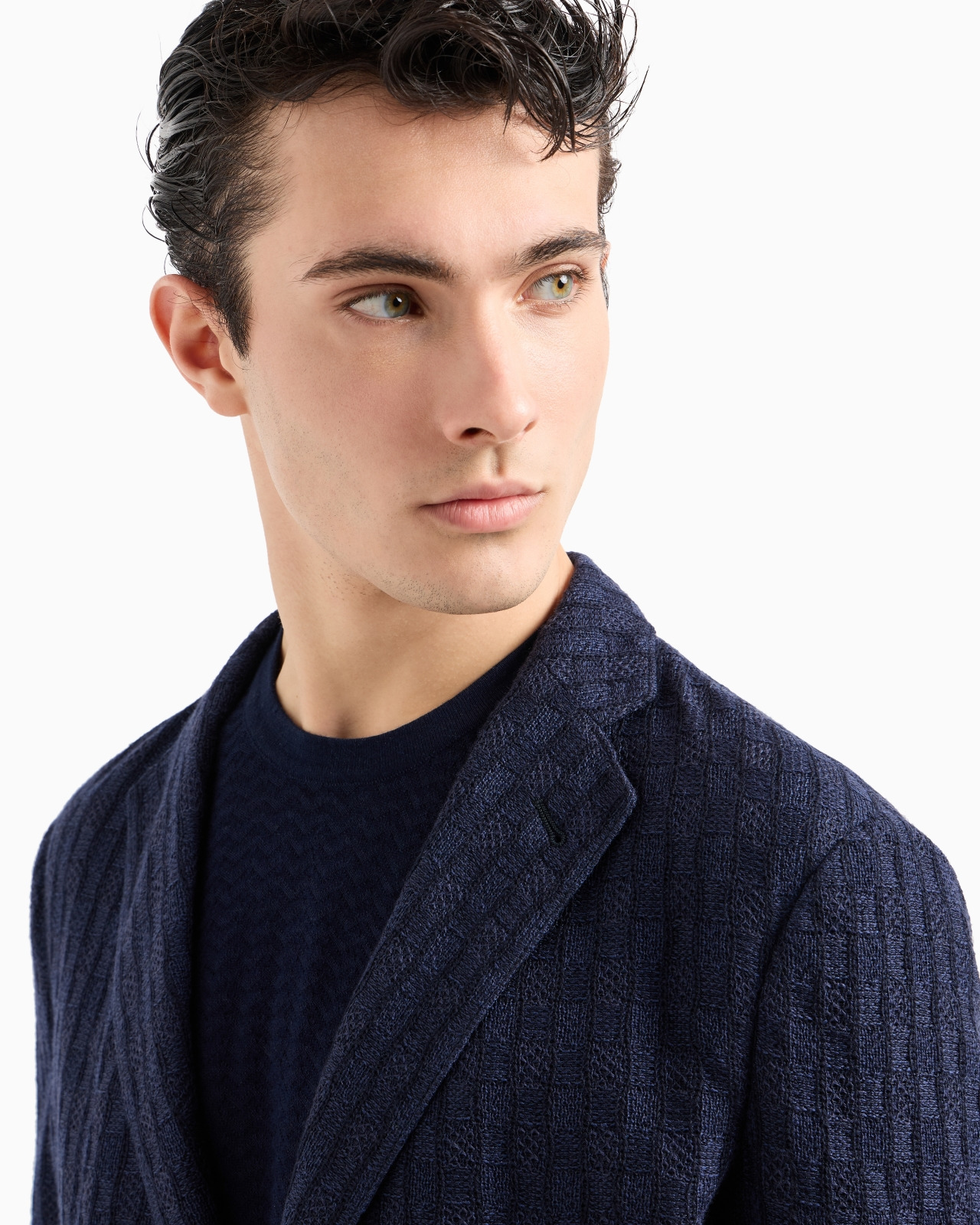 Single-breasted jacket in backed knit - 5