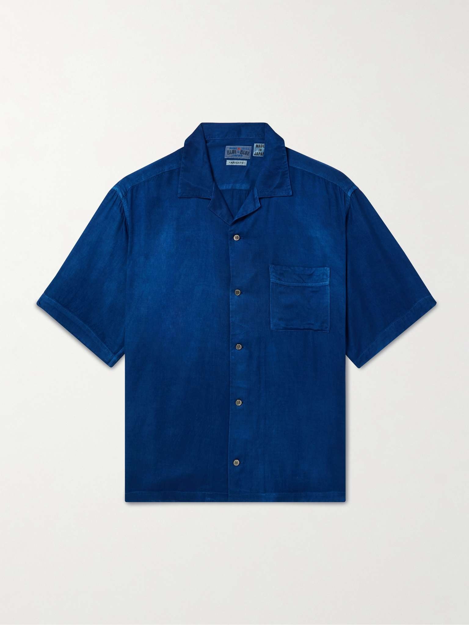 Camp-Collar Indigo-Dyed Twill Shirt - 1