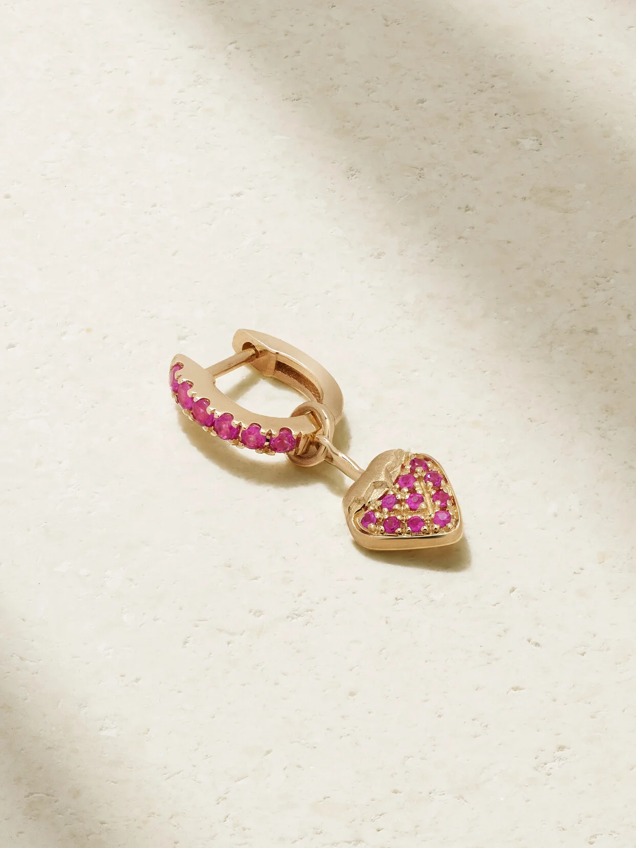 Dangly 14-karat Gold Sapphire And Ruby Single Earring - 1