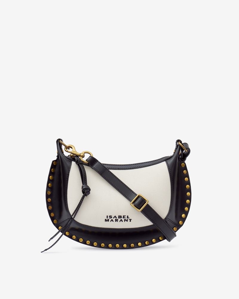 OSKAN MOON LEATHER AND COTTON BAGUETTE BAG - 1