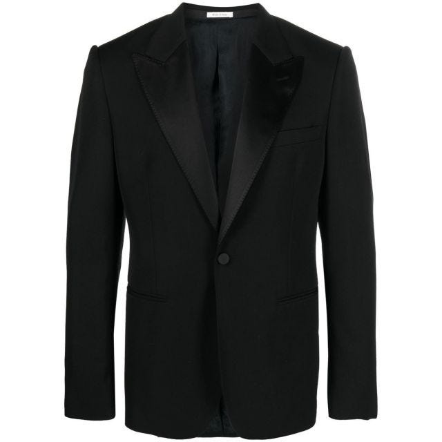 Black blazer with contrasting lapels - 1