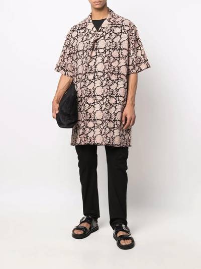 Yohji Yamamoto floral-print spread-collar shirt outlook