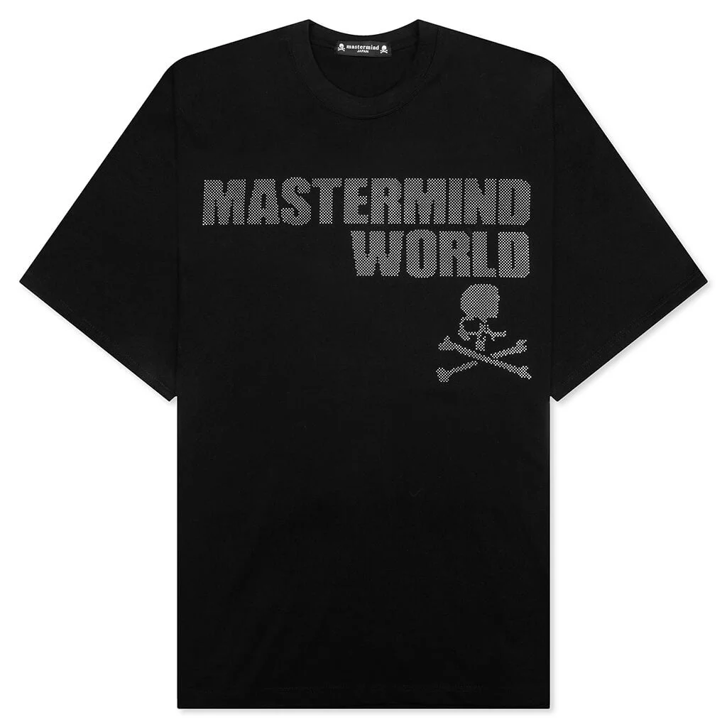 OVERSIZED STUDDED TEE - BLACK/SILVER - 1