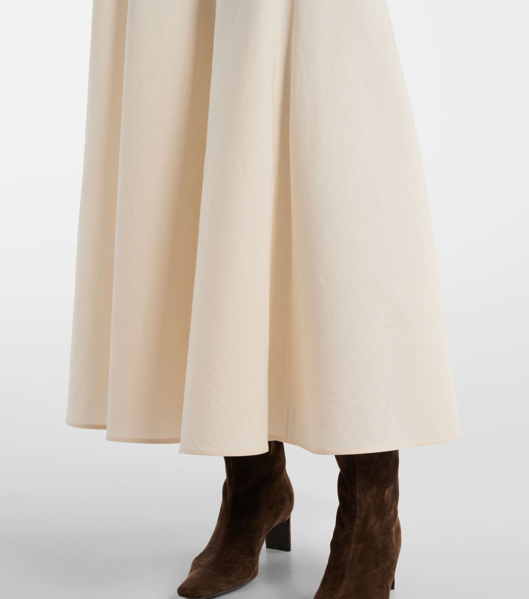Lenno silk and cotton maxi skirt - 5