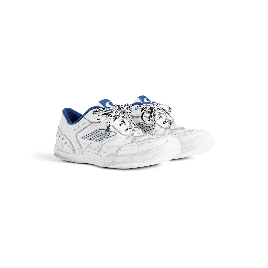 Men's Hamptons Worn-out Sneaker in White/dark Blue/grey - 2
