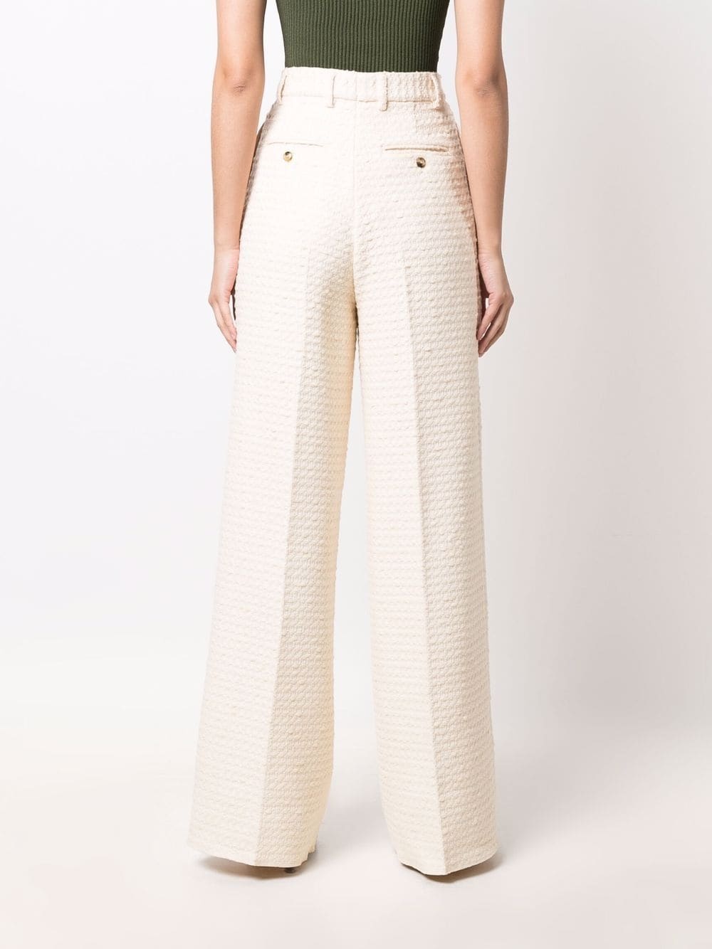 high-waisted-woven trousers - 4