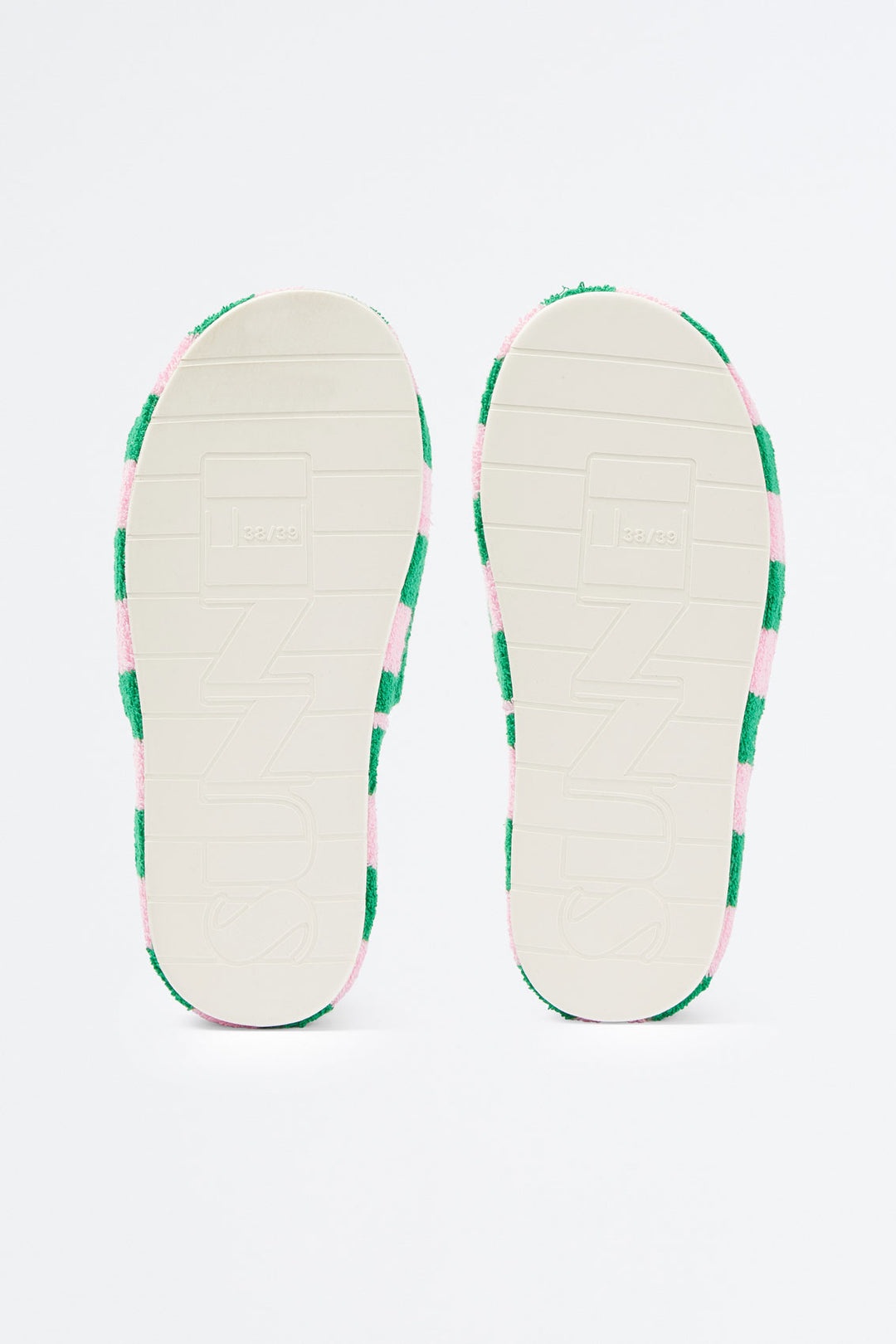 PINK & GREEN STRIPED COTTON SLIDERS - 3