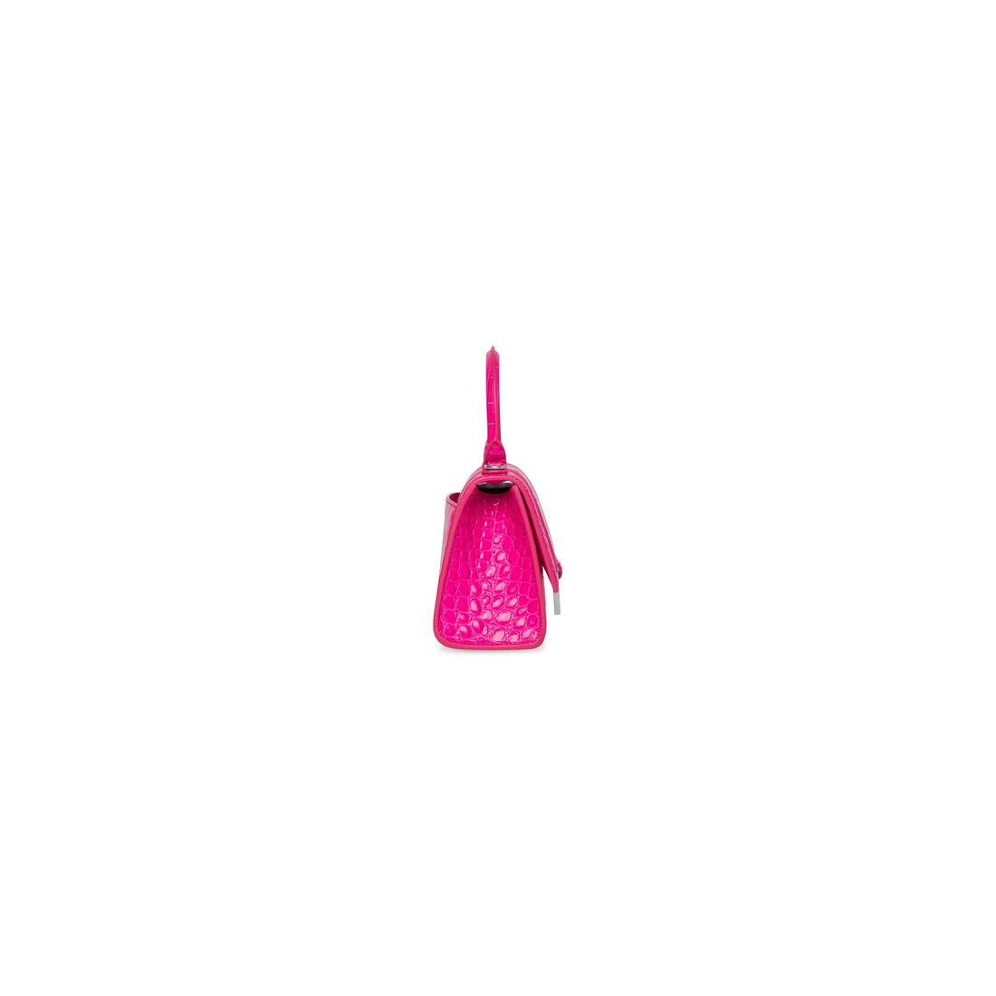 Women's Hourglass Xs Handbag Crocodile Embossed in Pink - 4