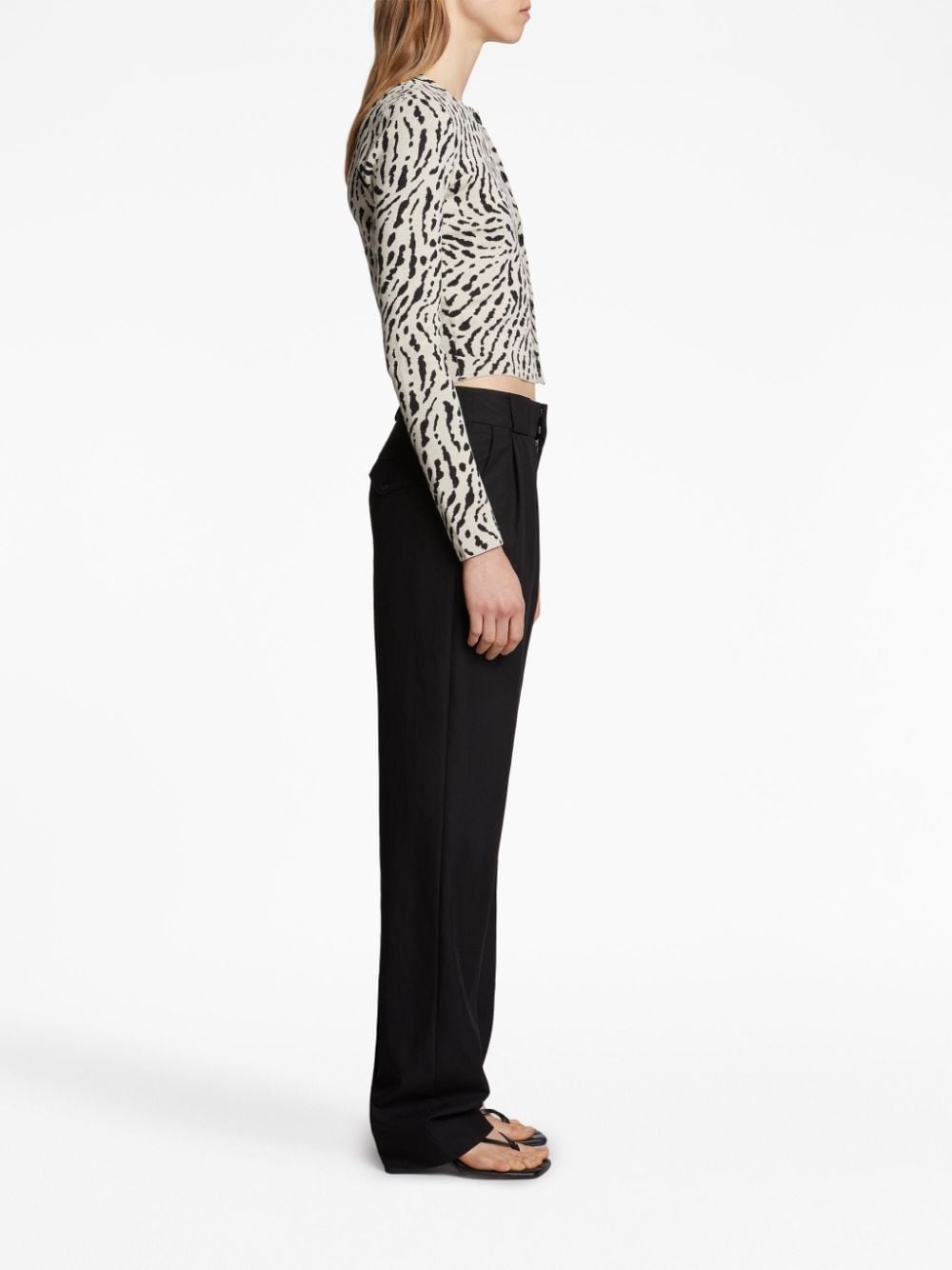 animal-print jacquard cardigan - 3