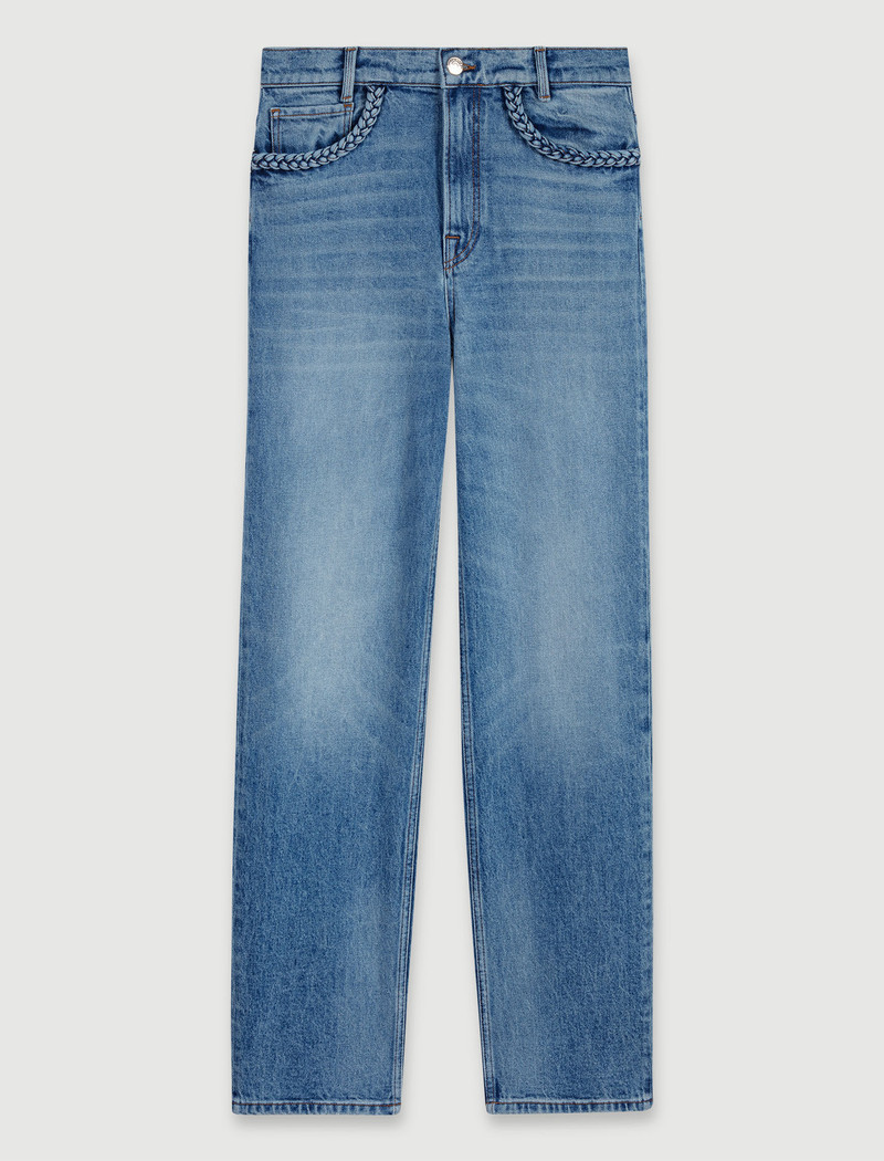 Straight-leg braided detail jeans 1