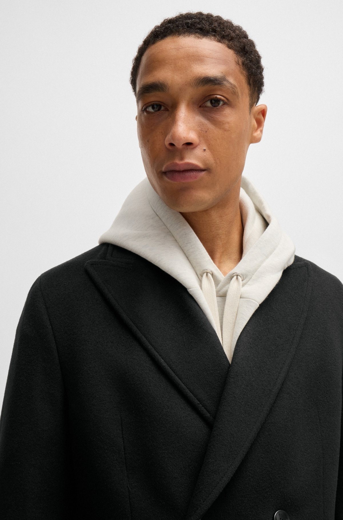 DOUBLE-BREASTED COAT IN WOOL AND CASHMERE - 3