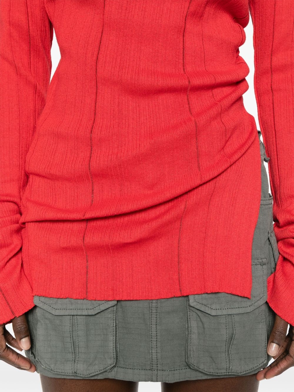 slit-detail knitted top - 5