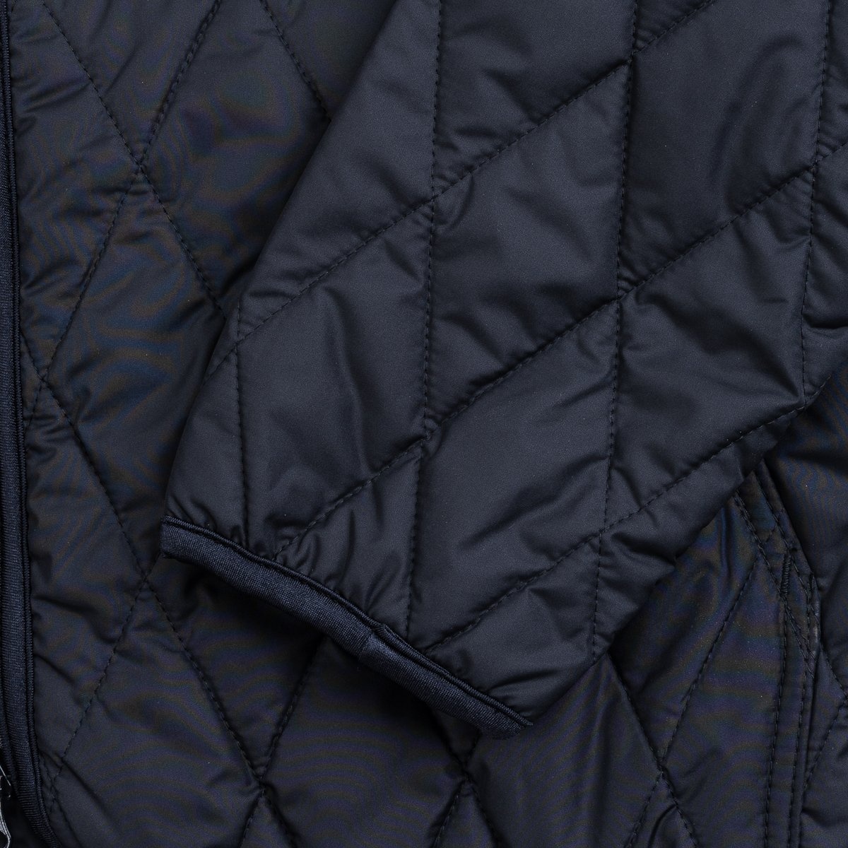 IHJ-118-BLK Collarless Lightweight Quilted Jacket - Black - 9
