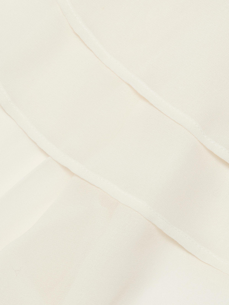 Women's Cape Silk Blouse - Cream 8