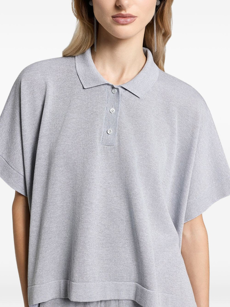 buttoned short-sleeve polo top 4