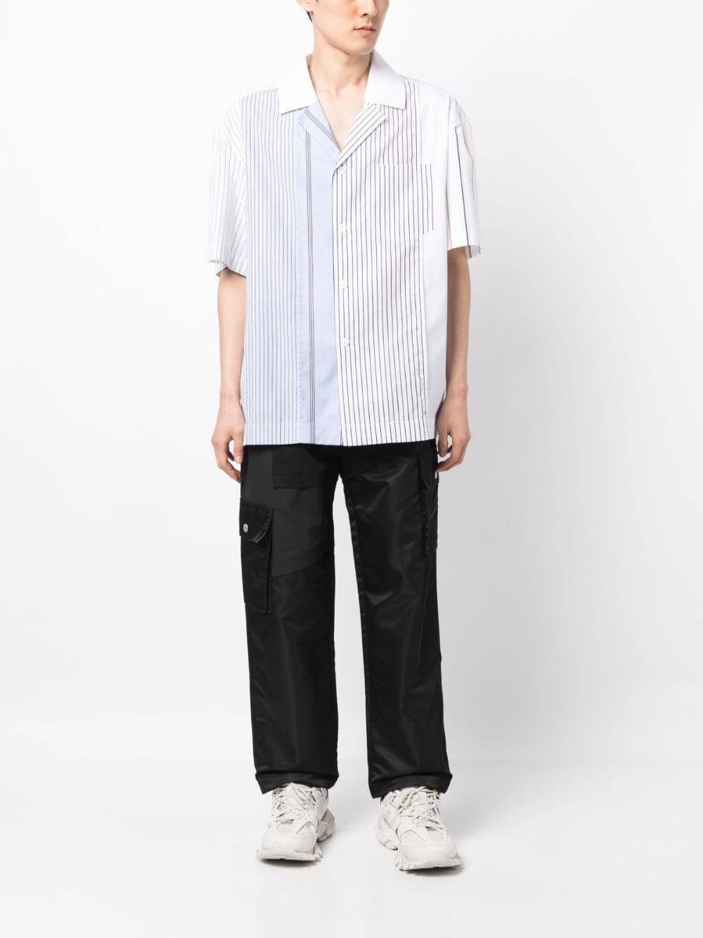 panelled drawstring wide-leg trousers - 2