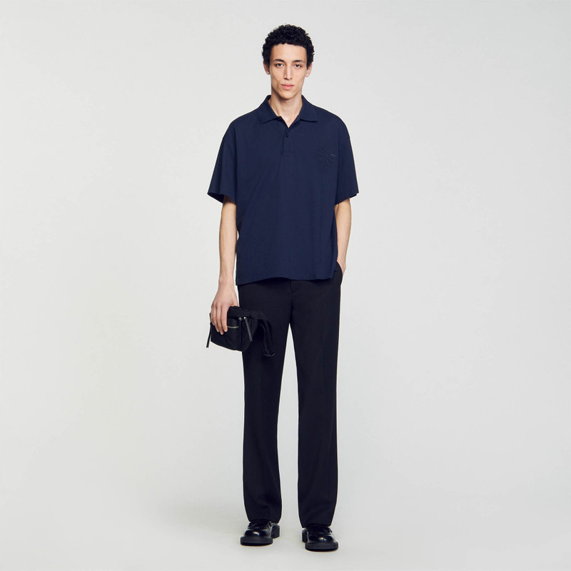 Sandro COTTON FLOWER POLO SHIRT outlook