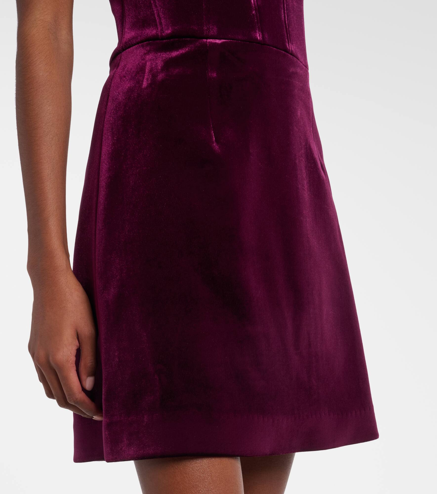Floral-appliqué velvet minidress - 6