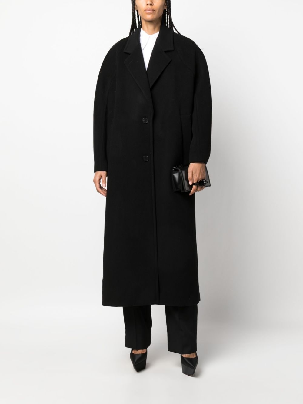 single-breasted wool-blend coat - 2