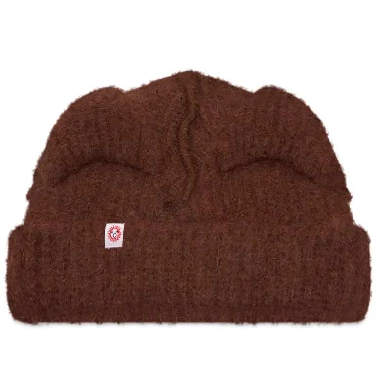 ALPACA CHUNKY EARS BEANIE (BROWN) - 1