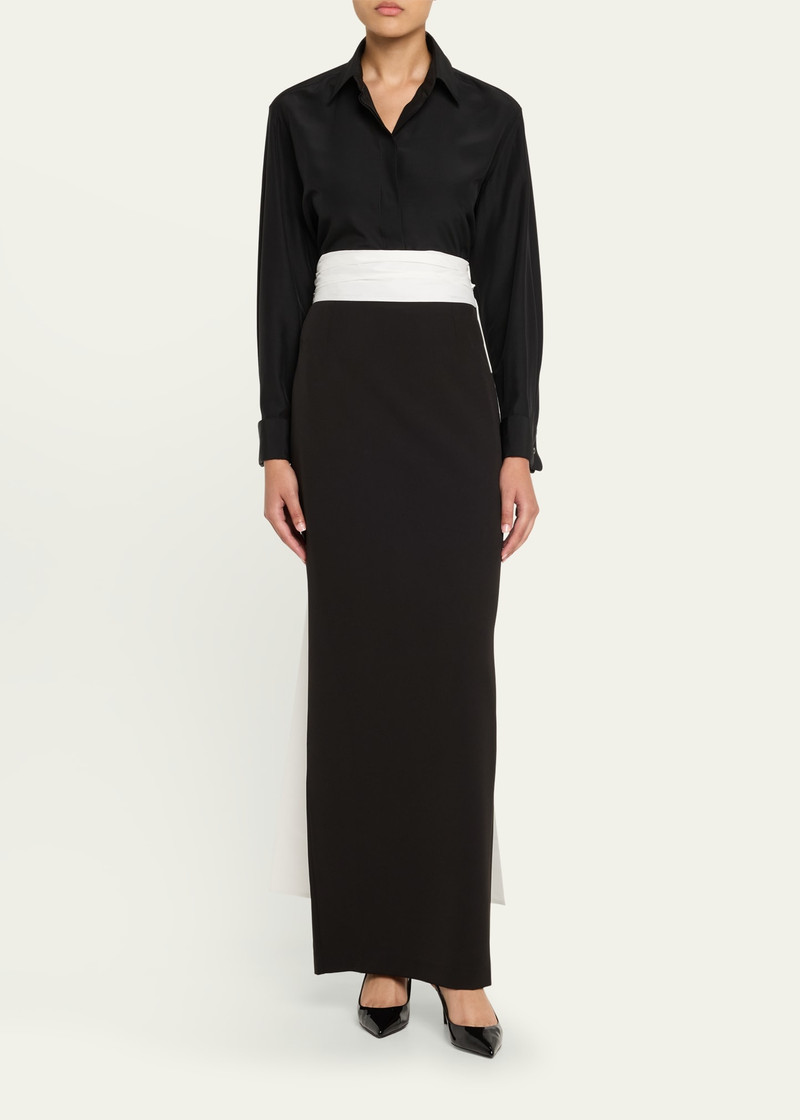 BERNADETTE Bow Column Maxi Skirt outlook