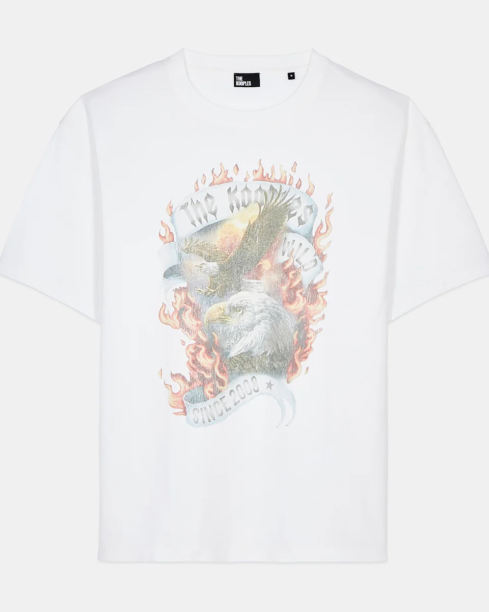ECRU EAGLES ON FIRE BLACK SERIGRAPHY T-SHIRT - 1