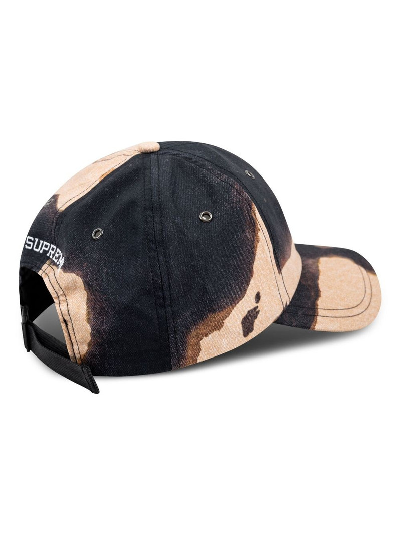 Supreme x TNF bleached denim print 6-panel cap outlook