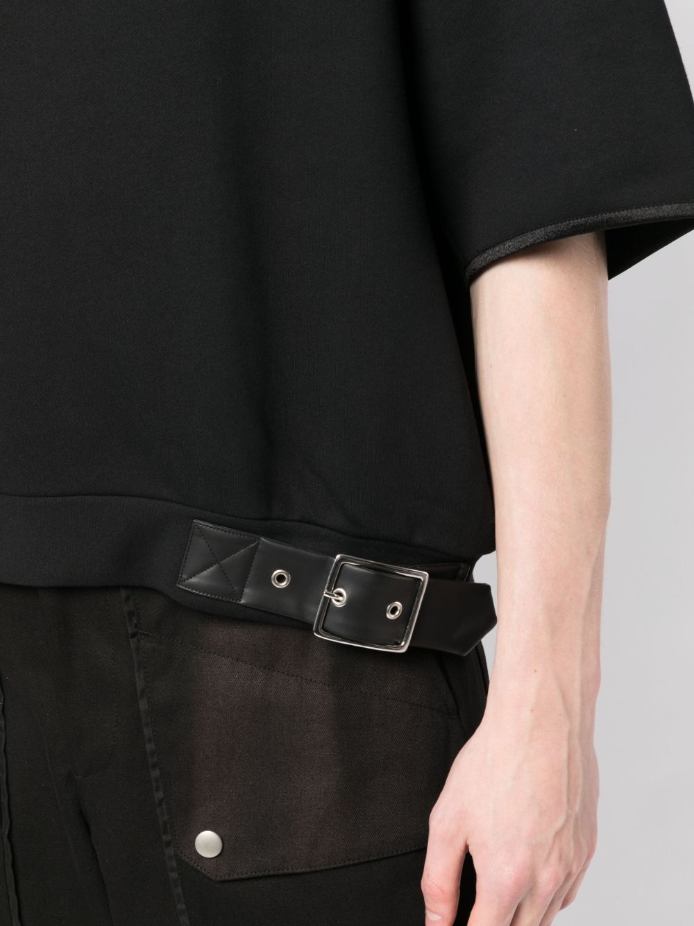 buckle-detailed cotton T-shirt - 5