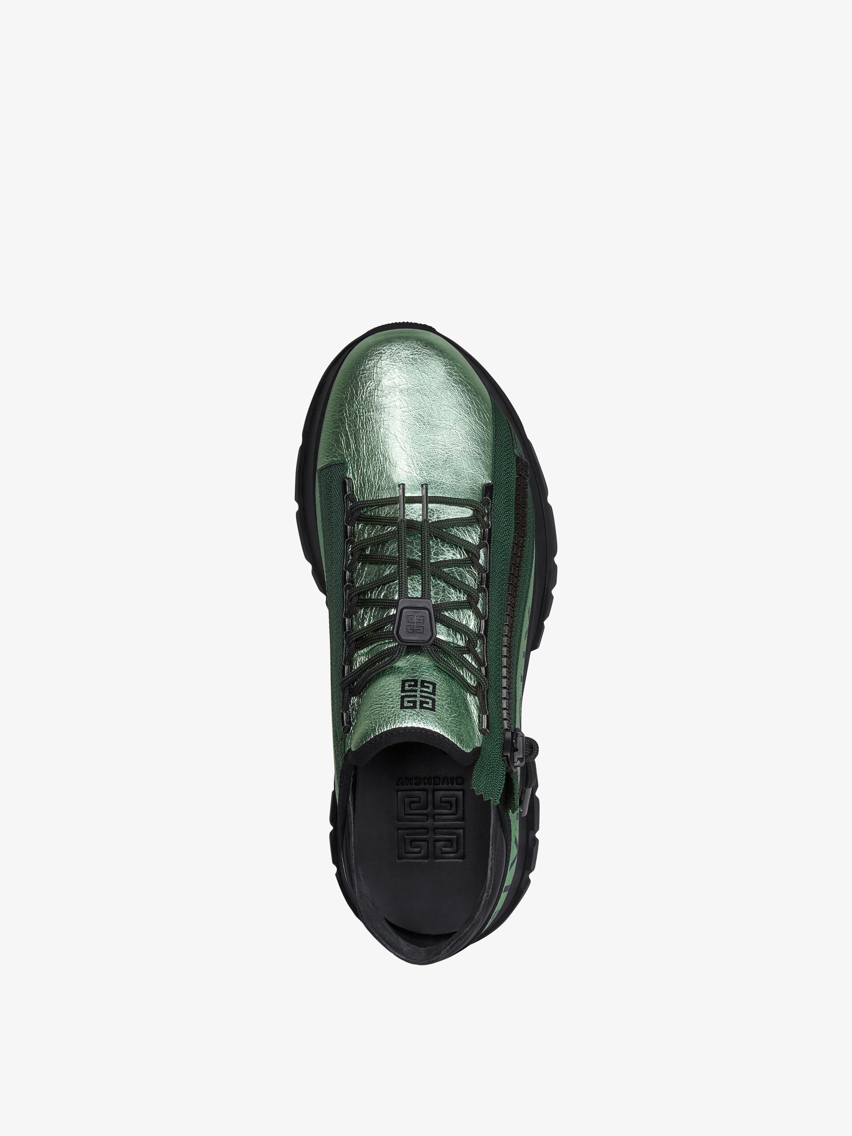SPECTRE RUNNER SNEAKERS IN LAMINATED LEATHER WITH ZIP - 4