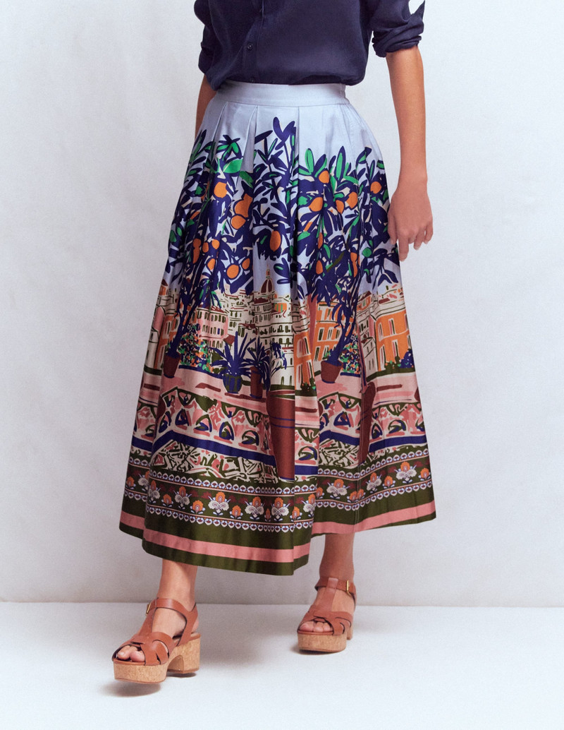 Verity Sateen Skirt-Multi, Balcony Scene 6